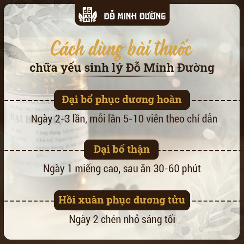 Cách sử dụng bài thuốc Sinh lý nam Đỗ Minh