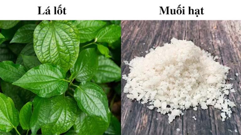 lá lốt kết hợp với muối 