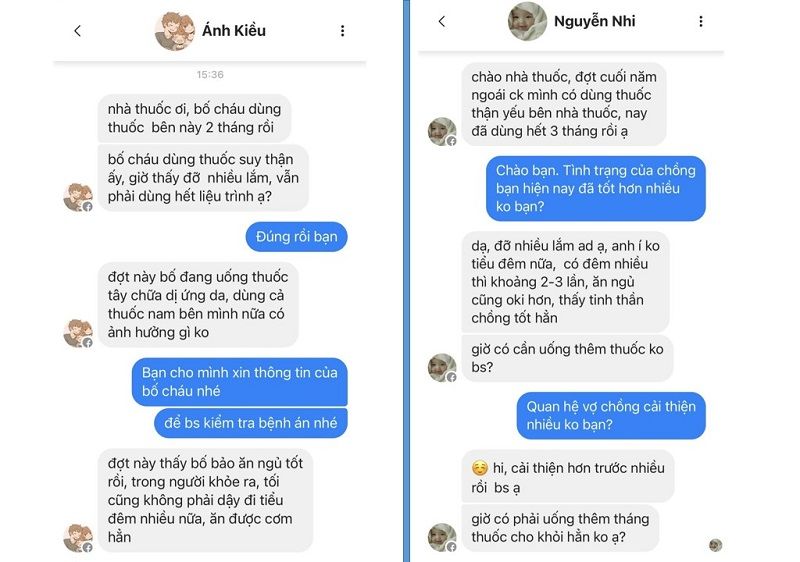 Người bệnh gửi phản hồi tích cực sau khi dùng bài thuốc bổ thận của Đỗ Minh Đường