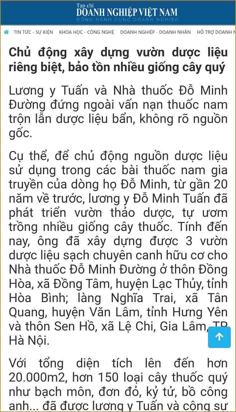 Lương y Tuấn phát triển 3 vườn dược liệu đạt chuẩn GACP-WHO