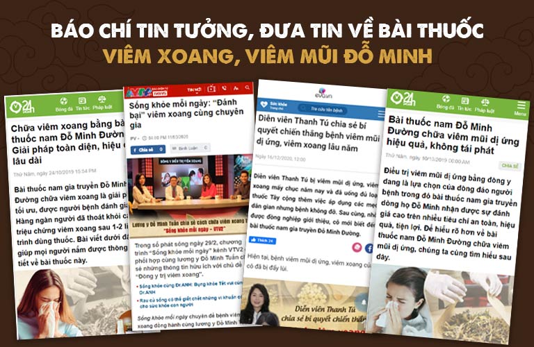 Viêm Xoang Đỗ Minh được báo chí đưa tin