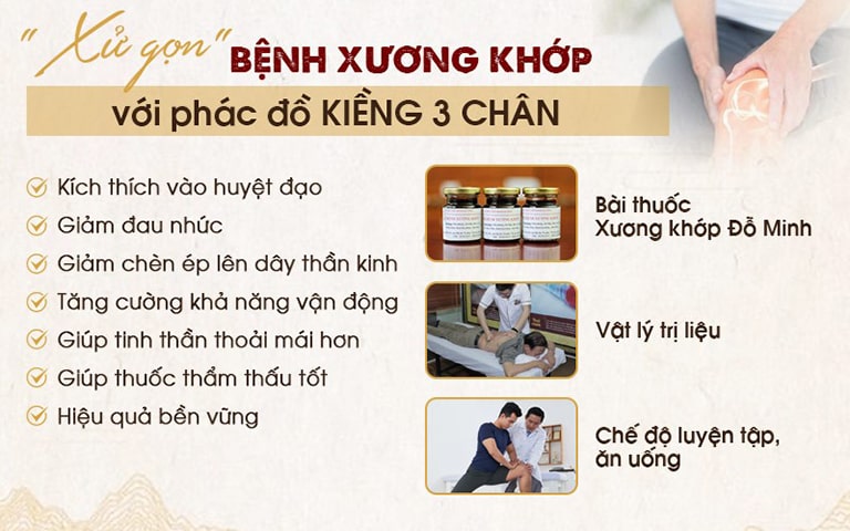 Phác đồ KIỀNG 3 chân điều trị xương khớp cùng bài thuốc Xương Khớp Đỗ Minh