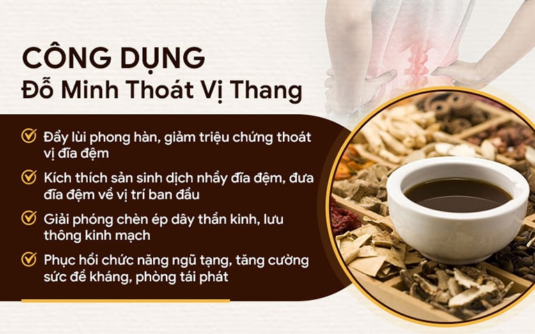 Công dụng bài thuốc Đỗ Minh THoát Vị Thang