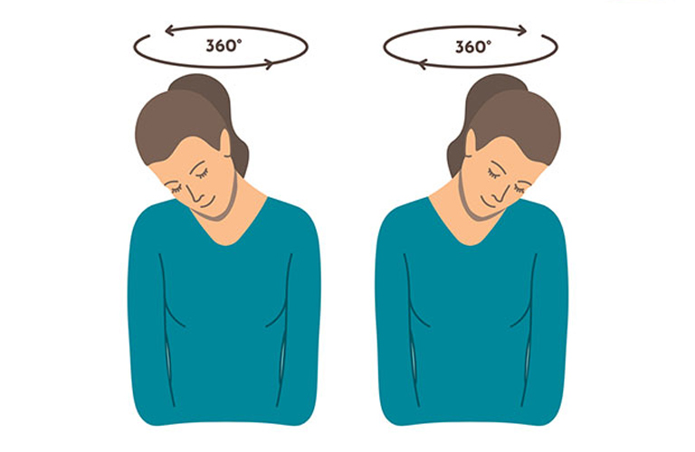 Bài tập xoay cổ nhẹ giúp giảm co cứng cơ cổ, hỗ trợ lưu thông máu lên não tốt hơn