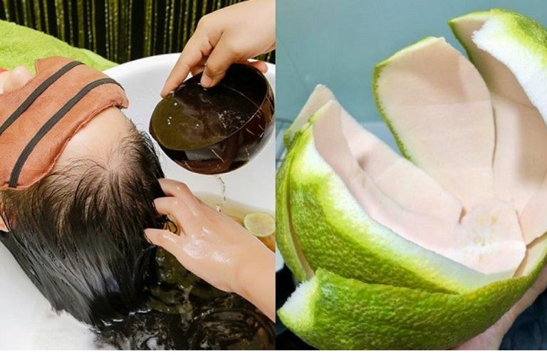 Gội đầu bằng nước vỏ bưởi đun giúp thư giãn thần kinh