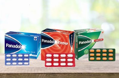 Panadol để giảm đau đầu sẽ có màu xanh loại giảm đau và hạ sốt
